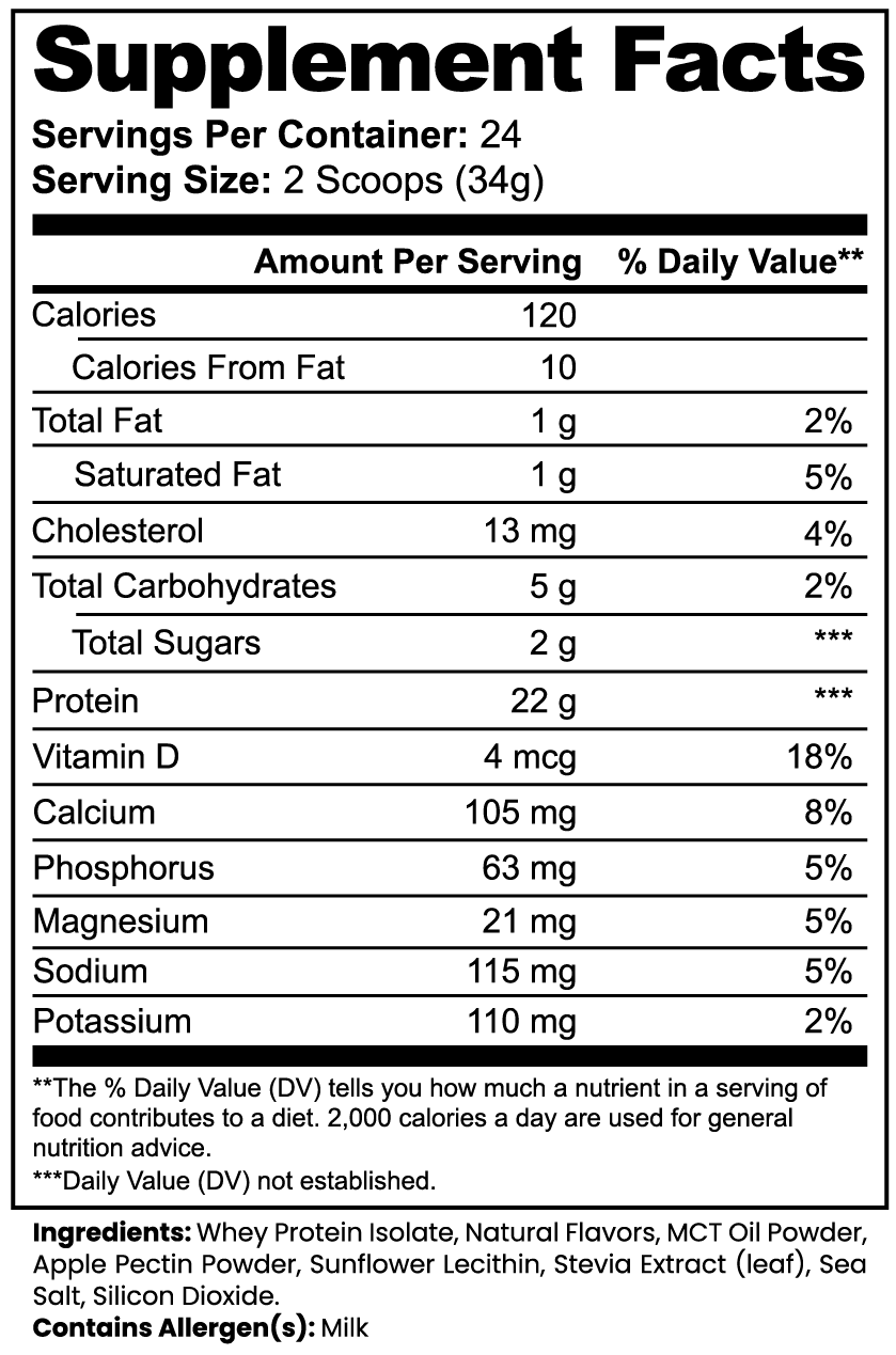 100% Whey Protein Isolate (Vanilla)
